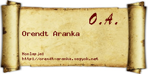 Orendt Aranka névjegykártya